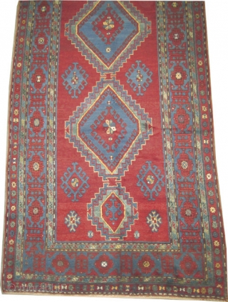 
Fachralo-Kazak Caucasian knotted circa in 1915 antique. Size: 364 x 150 (cm) 11' 11" x 4' 11"  carpet ID: K-3827
The background color is warm rust with four medallions, the surrounded large  ...