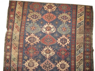 	

Fragment Kouba Caucasian, knotted circa in 1890 antique. Collectors item, Size: 190 x 146 (cm) 6' 3" x 4' 9"  carpet ID: K-4877
Instagram: madayancarpets
        