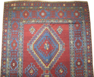 
Fachralo-Kazak Caucasian knotted circa in 1915 antique. Size: 364 x 150 (cm) 11' 11" x 4' 11"  carpet ID: K-3827
The background color is warm rust with four medallions, the surrounded large  ...