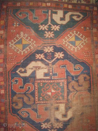 	

Fragment Chondzoresk Caucasian, knotted circa in 1885 antique. Collector's item, Size: 160 x 155 (cm) 5' 3" x 5' 1"  carpet ID: SA-1228
         