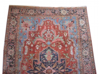 



Serapi Heriz Persian knotted circa in 1905, antique, collector's item, 350 x 230 (cm) 11' 6" x 7' 6"  carpet ID: P-3557
The black knots are oxidized, the knots are hand spun  ...