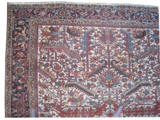 



Heriz Persian, knotted circa in 1918 antique, antique, collector's item,  300 x 260 (cm) 9' 10" x 8' 6"  carpet ID: P-3931
The knots are hand spun wool, the black knots  ...