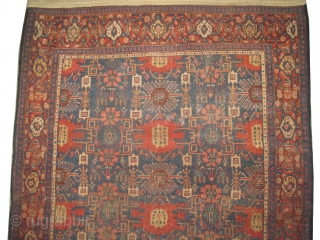 	

Senneh Persian, knotted circa in 1920 antique, 188 x 136 (cm) 6' 2" x 4' 6"  carpet ID: K-1135
The knots are hand spun wool, the black knots are oxidized, the background  ...