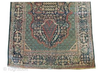 Kashan Persian knotted circa in 1928, 220 x 140 (cm) 7' 3" x 4' 7"  carpet ID: K-2993
The knots are hand spun wool, the background color is indigo, vase design, the  ...