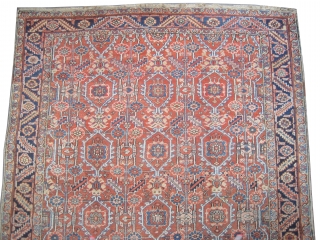 


Bakshaish-Heriz Persian knotted circa in 1900 antique, collector's item, 295 x 235 (cm) 9' 8" x 7' 8"  carpet ID: P-1553
The black knots are oxidized, the knots are hand spun wool,  ...