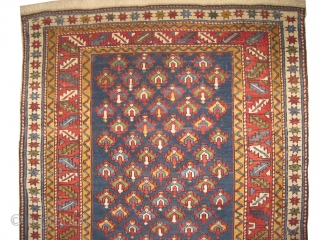 


Shirvan Caucasian knotted circa in 1865 antique, collector's item. 148 x 110 (cm) 4' 10" x 3' 7"  carpet ID: RS-76
The knots, the warp and the weft threads are hand spun  ...