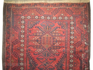 
Belutch Persian knotted circa in 1918 antique, 200 x 103 (cm) 6' 7" x 3' 5"  carpet ID: E-424
The black knots are oxidized. The knots, the warp and the weft threads  ...