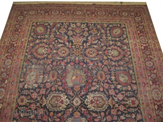 
Kirman Lavar Persian knotted circa in 1920 antique, 395 x 273 (cm) 12' 11" x 8' 11" 
 carpet ID: GUR-1
The black knots are oxidized, the knots are hand spun lamb wool,  ...