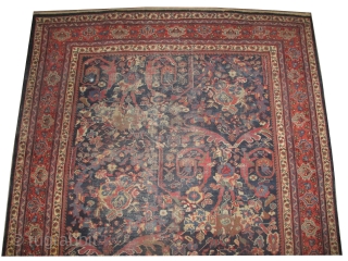 
Mahal-Mostofi Persian knotted circa in 1925 semi antique, 365 x 245 (cm) 12'  x 8' 
 carpet ID: P-4330
The black knots are oxidized, the knots are hand spun wool, all over  ...