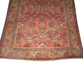 
Ziegler-Mahal Persian knotted circa in 1885 antique, collector's item,  308 x 224 (cm) 10' 1" x 7' 4"  carpet ID: P-6236
The black knots are oxidized, the knots are hand spun  ...