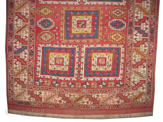 

Bergama Anatolian knotted circa 1875 antique, collectors item, 160 x 206 cm, ID: K-359
The knots, the warp and the weft threads are hand spun wool. The background color is warm rust, the  ...