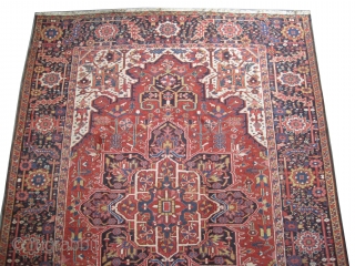 


Serapi Heriz Persian knotted circa in 1895 antique, collector's item, 349 x 247 (cm) 11' 5" x 8' 1"  carpet ID: P-1965
The knots are hand spun wool, the black knots are  ...