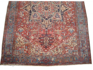 


Serapi Heriz Persian knotted circa in 1906 antique, collector's item, 344 x 250 (cm) 11' 3" x 8' 2"  carpet ID: P-2399
The black knots are oxidized, the knots are hand spun  ...