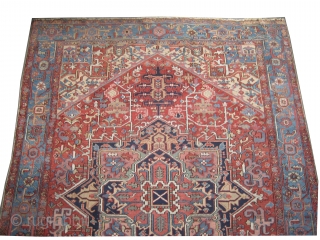 


Serapi Heriz Persian knotted circa in 1906 antique, collector's item, 344 x 250 (cm) 11' 3" x 8' 2"  carpet ID: P-2399
The black knots are oxidized, the knots are hand spun  ...