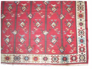 
Shasrkoy Art Deco period 1924, 260 x 258 (cm) 8' 6" x 8' 6"  carpet ID: A-523
Woven with hand spun wool, the background color is brick, the surrounded large border is  ...