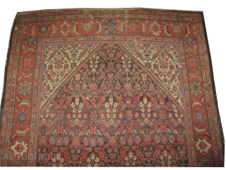 Mahal Sultanabad Persian, knotted circa 1880, antique, collector's item, 266 x 337 cm, ID: P-5673
Vegetable dyes, the black knots are oxidized, the knots are hand spun lamb wool, the background color is ...