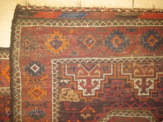 
Belutch Persian knotted circa in 1918, antique, 164 x 78 (cm) 5' 5" x 2' 7"  carpet ID: OTB-2
The knots, the warp and the weft threads are mixed with hand spun  ...