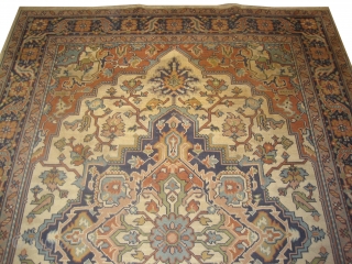 



Swiss Knotted carpet circa in 1940 old, 284 x 198 (cm) 9' 4" x 6' 6"  carpet ID: FM-6
Knotted with hand spun wool by Swiss artist, the background color is ivory,  ...