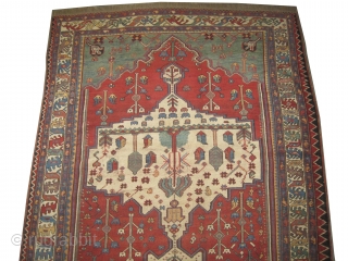 
Bakshaish Heriz Persian, knotted circa 1870 antique, collectors item, vegetable dyes, 358 x 193 cm, ID: P-6049
The black knots are oxidized, the warp and the weft threads are 100% wool, the knots  ...