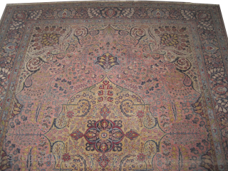 

Tabriz Persian knotted circa 1920, signed,antique, 300 x 380 cm, ID: MERB-3
Vegetable dyes, the black knots are oxidized, the knots are hand spun wool, the pile is uniformly and slightly short, finely  ...