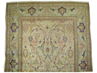 Our new website: www.madayancarpets.ch
Sivaz Turkish, knotted circa 1935, semi-antique, 133 x 210 cm, ID: K-5640
Signed "Sumer Bank Sivas". The knots are hand spun wool, the background color is ivory-beige, allover ...