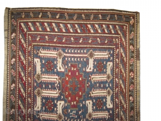 Soumak side panel, Caucasian antique, 1870, carpet ID: A-873
Size: 107 x 60 (cm) 3' 6" x 2' feet, acceptable condition, hand spun wool, the white color is cotton, fine woven with Soumak  ...