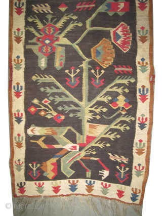 
Bessarabian kilim woven circa in 1910 from Art-Deco period, antique, Size: 320 x 83 (cm) 10' 6" x 2' 9"  carept ID: A-471
Woven with hand spun 100% wool, the background is  ...