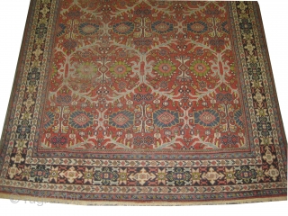 Mahal Persian knotted circa in 1905  antique 390 x 254 (cm) 12' 9" x 8' 4"  carpet ID: P-3941
The knots are hand spun wool, the black knots are oxidized, the  ...