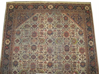 Mahal Persian, knotted circa in 1912 antique, 336 x 247 (cm) 11'  x 8' 1"  carpet ID: P-5034
The knots are hand spun wool, the black knots are oxidized, the edges  ...