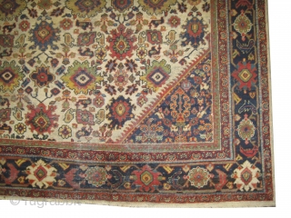 Mahal Persian, knotted circa in 1912 antique, 336 x 247 (cm) 11'  x 8' 1"  carpet ID: P-5034
The knots are hand spun wool, the black knots are oxidized, the edges  ...