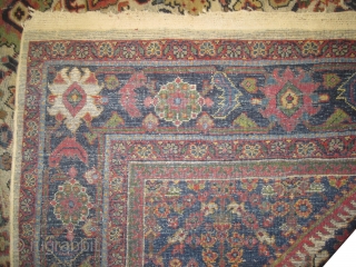 Mahal Persian, knotted circa in 1912 antique, 336 x 247 (cm) 11'  x 8' 1"  carpet ID: P-5034
The knots are hand spun wool, the black knots are oxidized, the edges  ...