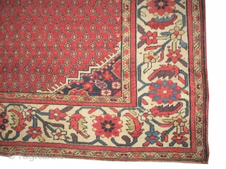 
	

Malaier Persian  antique,  354 x 168 (cm) 11' 7" x 5' 6"  carpet ID: P-5117
The black knots are oxidized, the knots are hand spun wool, allover Mirabotha design, the  ...