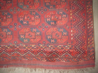 Turkmen Ersari circa 1890. Antique, collector's item. Size: 311 x 221 (cm) 10' 2" x 7' 3" feet, carpet ID: RG-1
The knots are hand spun wool, the warp and the weft threads  ...