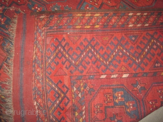 Turkmen Ersari circa 1890. Antique, collector's item. Size: 311 x 221 (cm) 10' 2" x 7' 3" feet, carpet ID: RG-1
The knots are hand spun wool, the warp and the weft threads  ...