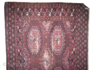Turkmen Tschwal, knotted circa 1890, antique. Collectors item. Size: 168 x 92 (cm) 5' 6" x 3' feet, carpet ID: SA-1188 
Very fine knotted, part of the design is knotted with silk  ...