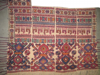 
Horse saddle cover, Louri southwest Persian, knotted circa in 1922, semi antique, collector's item,  142 x 111 (cm) 4' 8" x 3' 8"  carpet ID: A-363
The knots are hand spun  ...