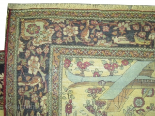 
Kirmanshah Persian knotted circa in 1918 antique, collector's item, 214 x 139 (cm) 7'  x 4' 7"  carpet ID: K-636
The knots are hand spun lamb wool, the background is soft  ...