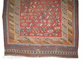  Qashqai kelim Persian woven circa in 1900 antique, collector's item, 242 x 156 (cm) 7' 11" x 5' 1"  carpet ID: A-1178
Finely woven with hand spun wool, allover geometric design,  ...