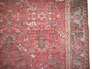 Our new website: www.madayancarpets.ch
Heriz Persian, knotted circa 1940, semi-antique, 296 x 390 cm / 9'9" x 12'10" feet, ID: P-4564
Vegetable dyes, the knots are hand spun wool, the black knots are ...