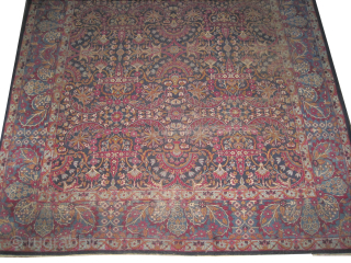 Our new website: www.madayancarpets.ch
Kirmanshah Persian, knotted circa 1925 antique, 275 x 330 cm / 9'0" x 10'10" feet, ID: P-5676
Vegetable dyes, the black knots are oxidized, the knots are hand spun ...