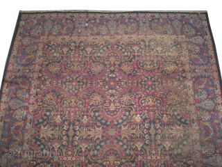 Our new website: www.madayancarpets.ch
Kirmanshah Persian, knotted circa 1925 antique, 275 x 330 cm / 9'0" x 10'10" feet, ID: P-5676
Vegetable dyes, the black knots are oxidized, the knots are hand spun ...