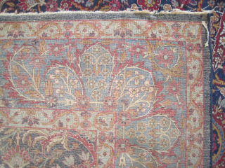 Our new website: www.madayancarpets.ch
Kirmanshah Persian, knotted circa 1925 antique, 275 x 330 cm / 9'0" x 10'10" feet, ID: P-5676
Vegetable dyes, the black knots are oxidized, the knots are hand spun ...