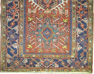 


Karadja Persian circa 1915 antique, Size: 138 x 100 (cm) 4' 6" x 3' 3"  carpet ID: K-3264 
vegetable dyes, the black color is oxidized, the knots are hand spun wool,  ...