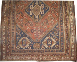 Qashqai Persian circa 1910, antique, collector's item,Size: 197 x 140 (cm) 6' 6" x 4' 7" carpet ID: K-4603  vegetable dyes, the black color is oxidized, the knots are hand spun  ...