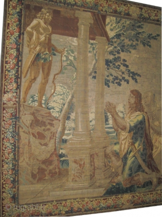 	

Tapestry French circa 1800. Antique, collector's. Size: 352 x 298 (cm) 11' 6" x 9' 9" carpet ID: A-833 
Acceptable condition. Fine woven with hand spun wool, vegetable dyes.

Private collection.   