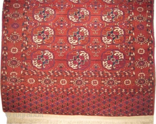 
Tekke Boukhara Turkmen, circa 1885, antique. Collector's item. Size: 164 x 106 (cm) 5' 5" x 3' 6" carpet ID: T-370 
 Vegetable dyes, the black color is oxidized, the knots are  ...