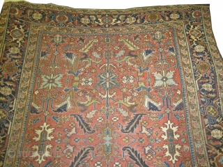 	

 Heriz Persian knotted circa in 1915 antique. Size: 327 x 236 (cm) 10' 9" x 7' 9"  carpet ID: P-5107
In good condition and in its original shape.

    