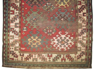 
Karabag Caucasian knotted circa in 1900 antique, collector's item, 173 x 111 (cm) 5' 8" x 3' 8"  carpet ID: TTR-3
The black knots are oxidized, all over crab design, the background  ...