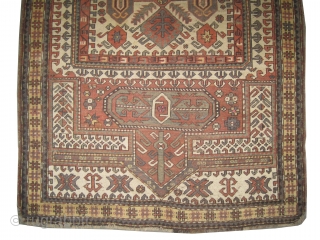 

Karatchoph Kazak Caucasian knotted circa in 1916 antique, collector's item,  236 x 150 (cm) 7' 9" x 4' 11"  carpet ID: V-154
Traditional Karatchoph design with dragons, the black knots are  ...