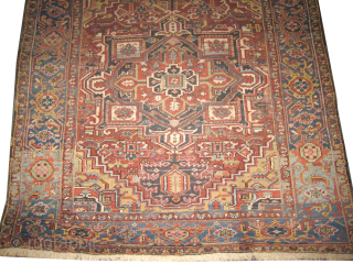 
Serapi Heriz Persian, knotted circa 1895 antique, collectors item, 230 x 270 cm, ID: P-3165
Vegetable dyes, the black knots are oxidized, the knots are hand spun lamb wool, the selvages are woven  ...